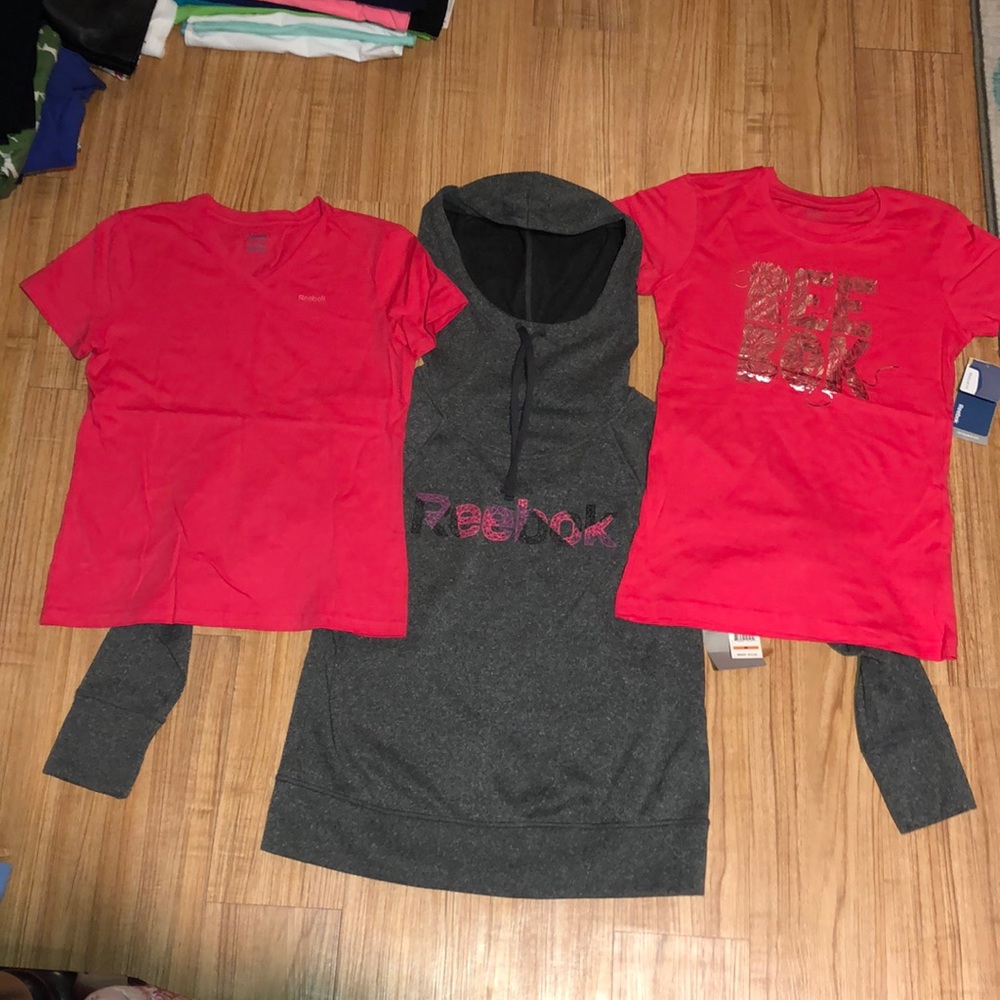 Reebok sweatshirt and shirts